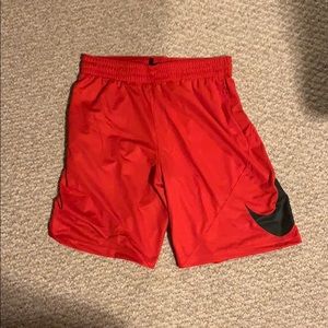 Red big logo Nike shorts